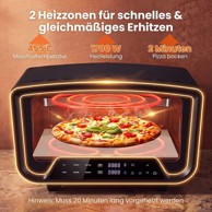 NORTHIX električna peć za pizzu za unutarnju upotrebu 12" sa zaslonom osjetljivim na dodir, 1700 W